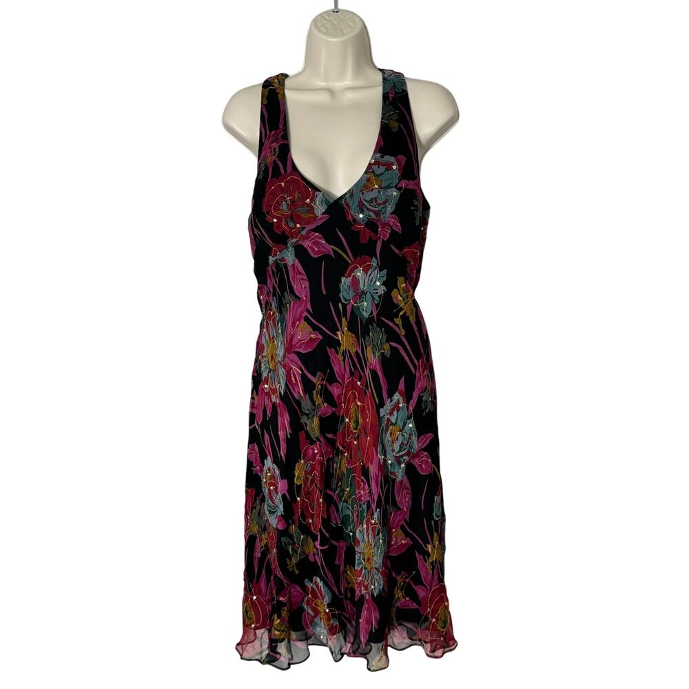Muse Y2K Silk Floral Sequin Detail Dress Size‎ 10